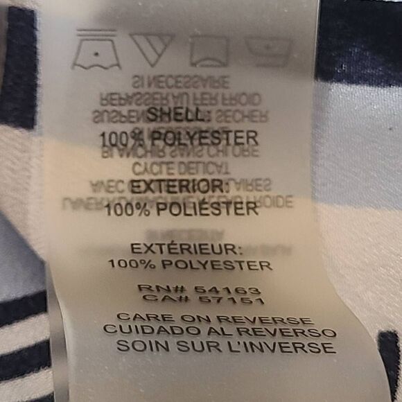 Calvin Klein Womens Button Front Blue Print Blouse Size Small - Picture 10 of 12